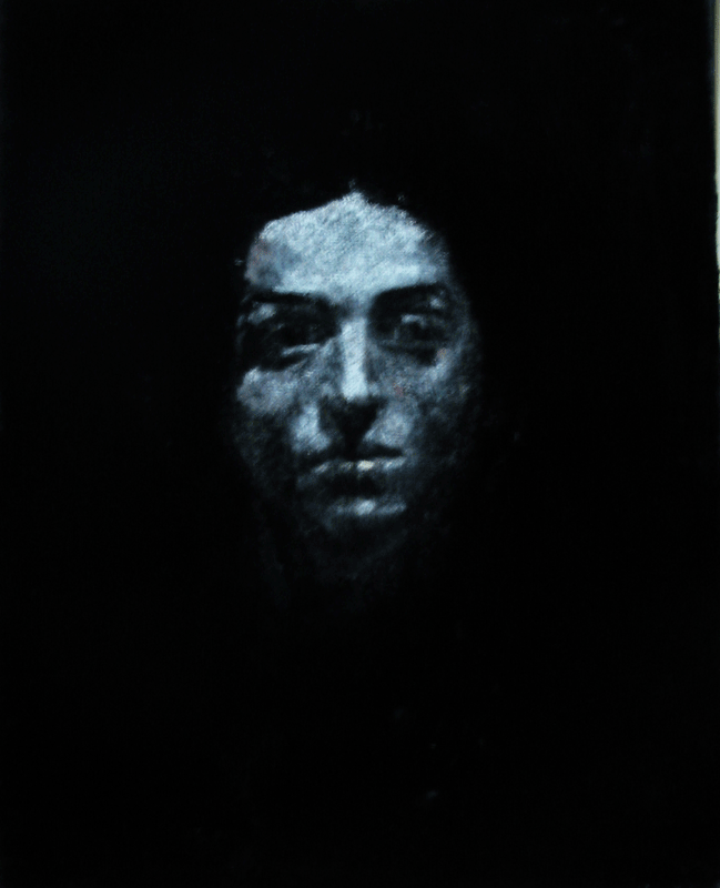 Portrait on balck fir: face mask